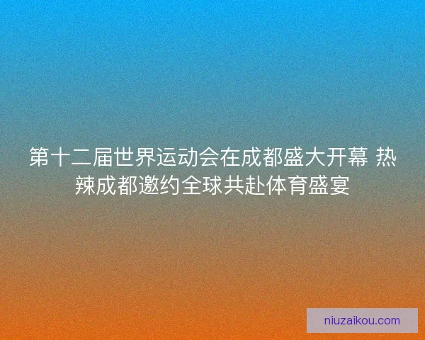 第十二届世界运动会在成都盛大开幕 热辣成都邀约全球共赴体育盛宴