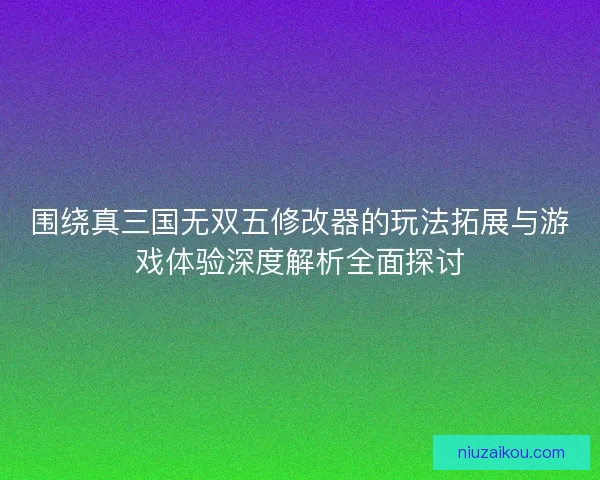 围绕真三国无双五修改器的玩法拓展与游戏体验深度解析全面探讨