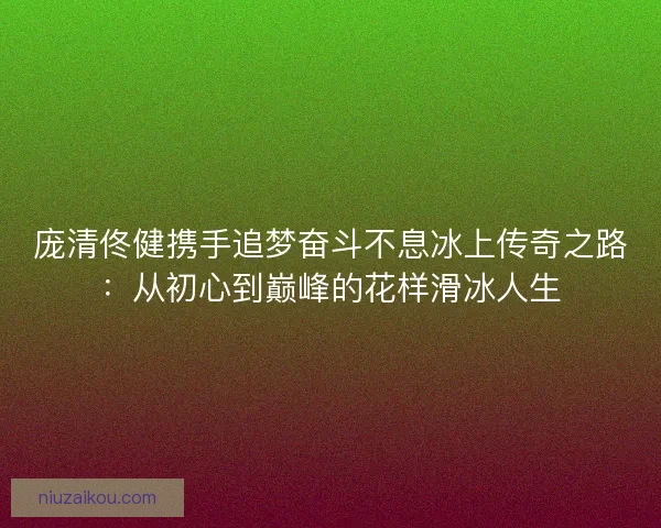庞清佟健携手追梦奋斗不息冰上传奇之路：从初心到巅峰的花样滑冰人生